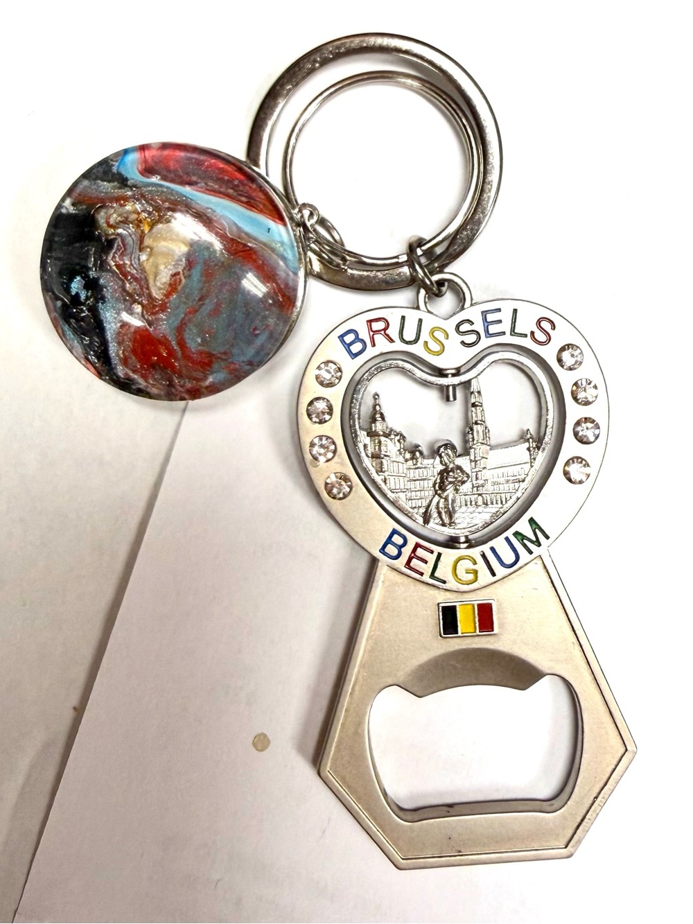 Handmade 30mm snap Brussels Belgium Keychain ring Statement snap sj30